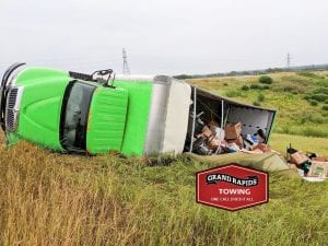 Damaged roof needs grand rapids tow truck